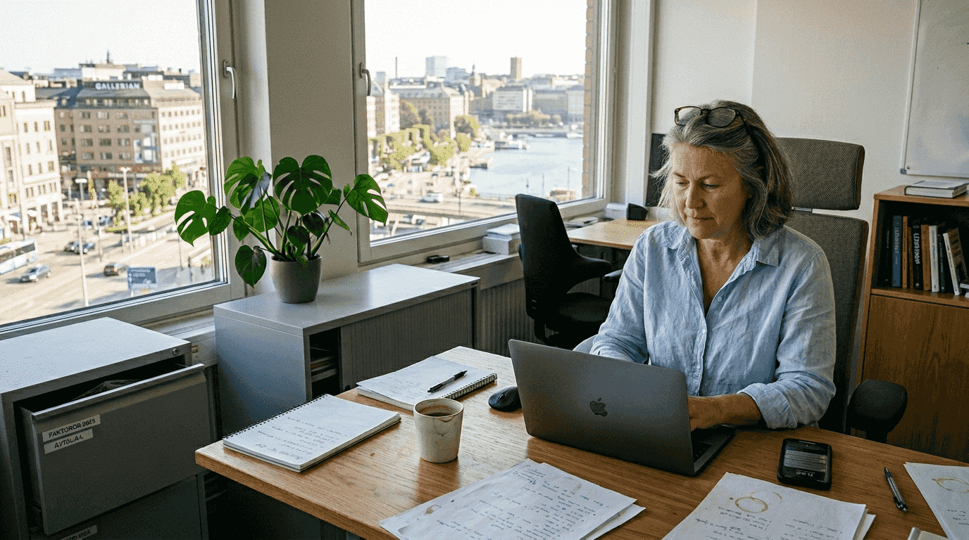 Företagare som driver ett mindre företag och använder molntjänster i sin verksamhet
