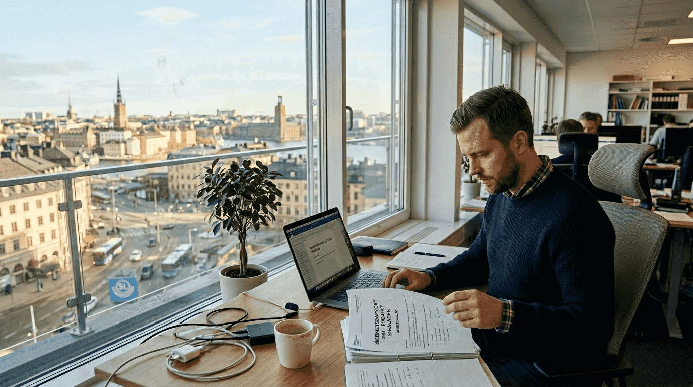 Jobbar med nätverkssäkerhet på vårt Stockholmskontor.